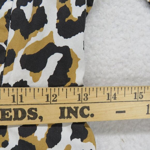 J Crew Dress Womens 4 Leopard Belted Long Sleeve Button Front Cotton A5328 - Picture 10 of 13